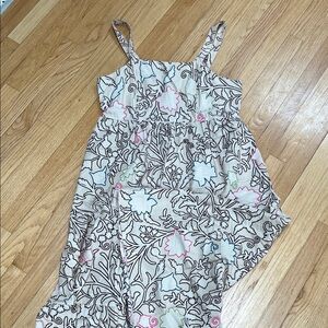 Target Cream Floral Maxi Dress with Pink, Blue & Green Accents